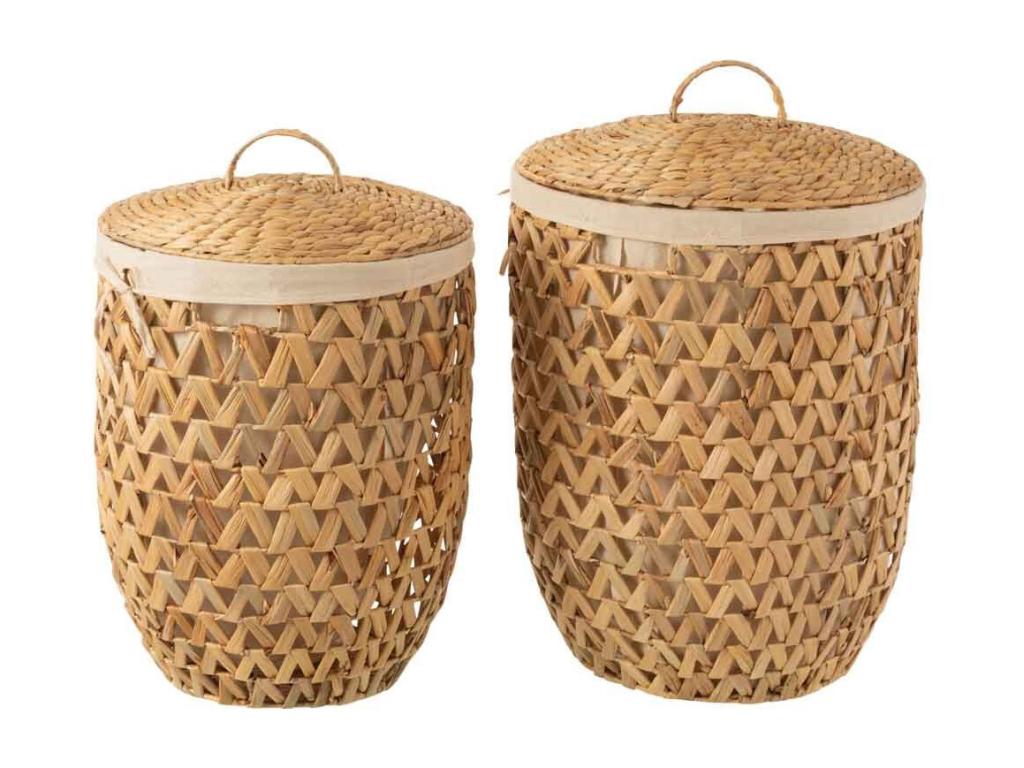 Set of 2 Laundry Baskets 60cm Natural FQIJ20491