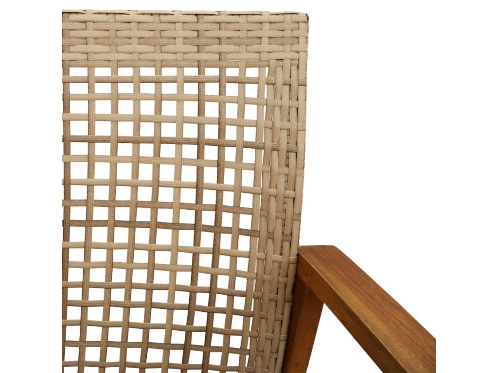 Elariva QQNC11887 Garden Chairs, Set of 2, Beige Wicker Resin