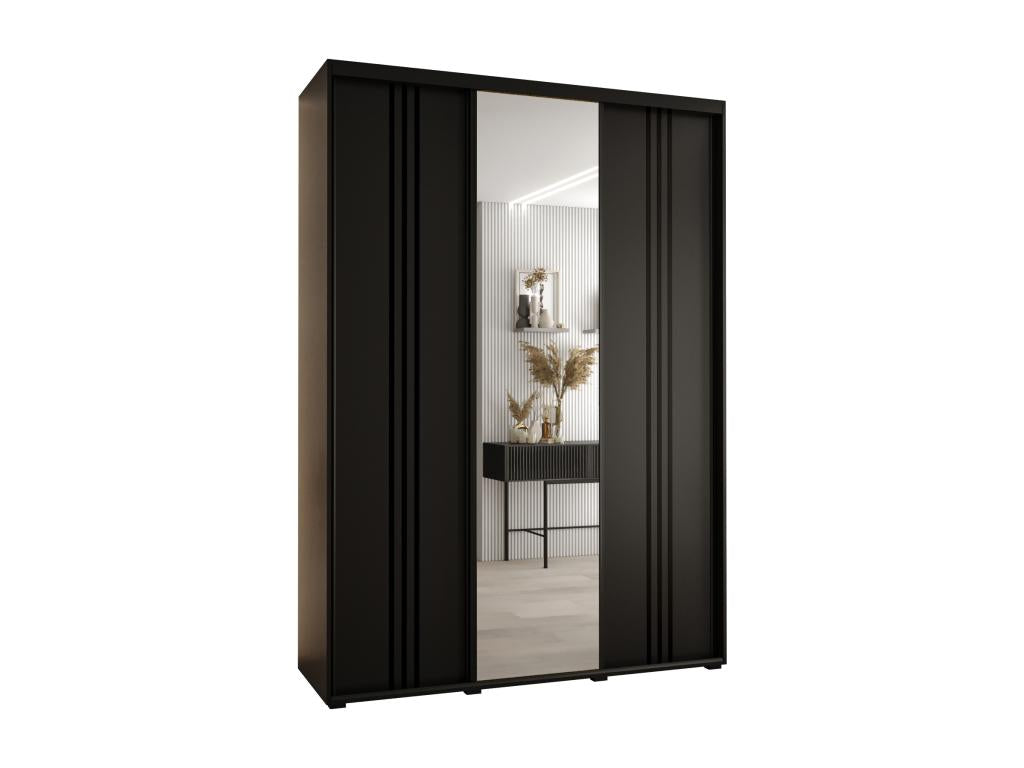 7-Door Sliding Wardrobe 235.2/170/45 3 Doors Black/Black/Black RNCF82858