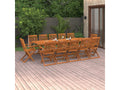 13-piece garden dining set in solid Elariva wood UVZP26639