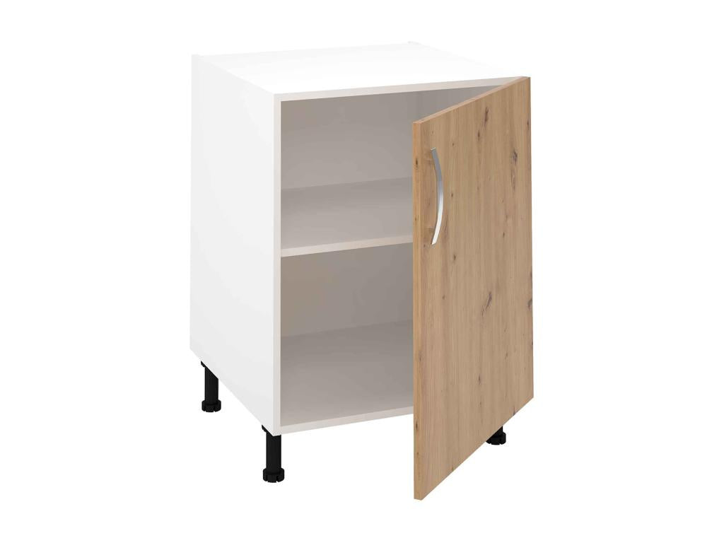 Kitchen base cabinet with 1 door, Albar Oak finish - Height 85 x Length 60 x Depth 58 cm GCLD85953