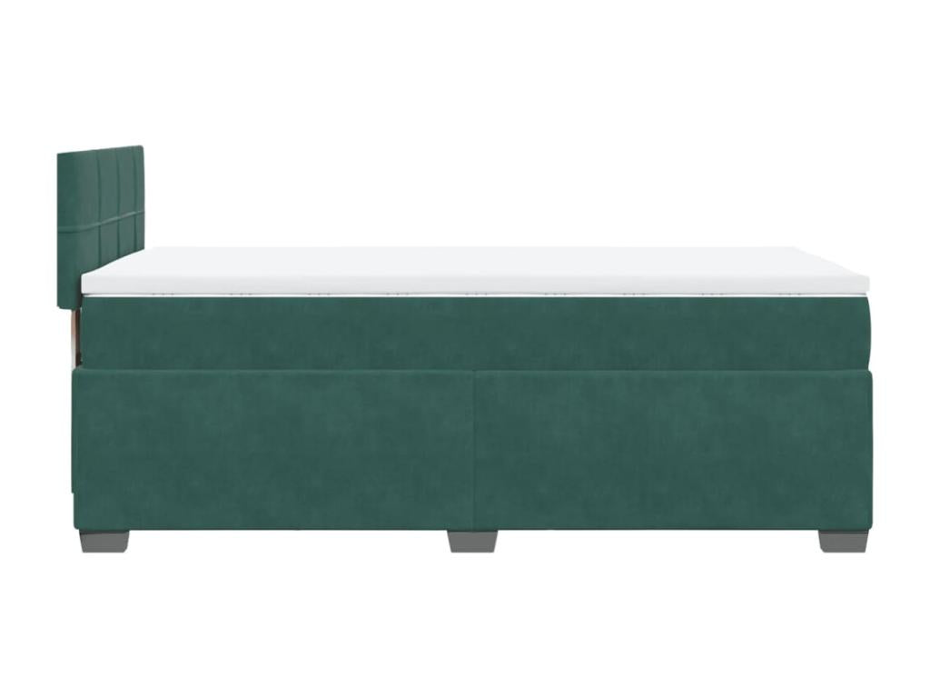 Bed base and mattress, Dark Green 80x200 cm Velvet POKZ51308