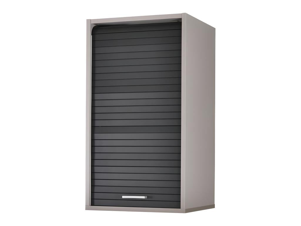 Kitchen Cabinet in Black or White Oak Aluminum with 2 Shelves, W 40 H 72 D 35 cm - Black CQSD73082