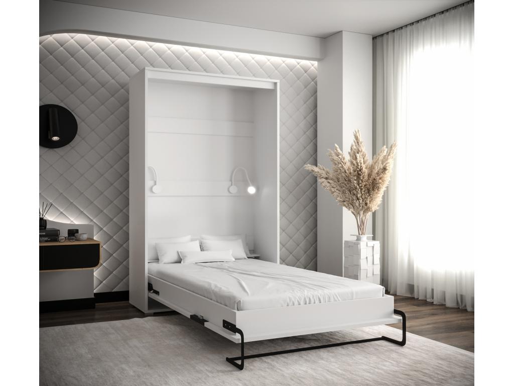 Vertical wall bed, 120x200 cm, white, old style, KJYG64740
