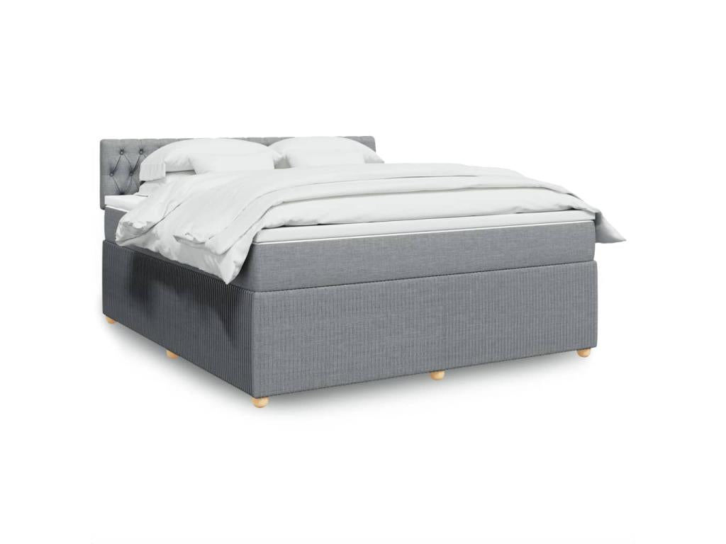 Bed base with mattress, light grey, 180x200cm, fabric, JXKR28422