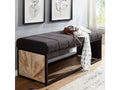 Fabric Bench 105 cm Solid Wood Upholstered Bench Hallway Bench Black YUDN92212