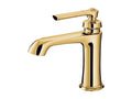 Lysvia 18cm Low Basin Mixer Tap with Stopper, Gold Color, LZWG94949