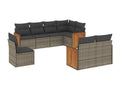 8-piece garden furniture set with grey resin wicker cushions UJLS00306