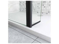 Walk-in shower enclosure with pivoting return 140 x 40 x 200 cm with 73-120 cm square support bar - Matte Black - 8 mm anti-limescale glass FQIT95408