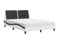 Bed with black and white mattress 140x200 cm faux leather YPDB28962