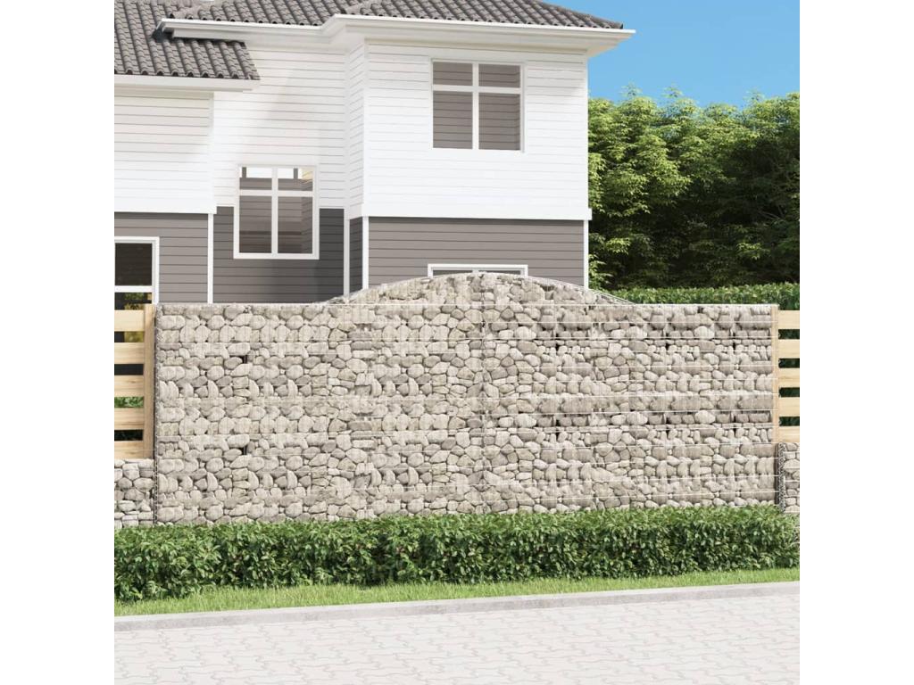 Arched gabion baskets, 2 pcs, 400x50x160-180 galvanized iron FRPH73051