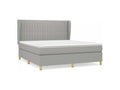 Bed base with mattress, light grey, 180x200 cm, fabric, WKEO71102