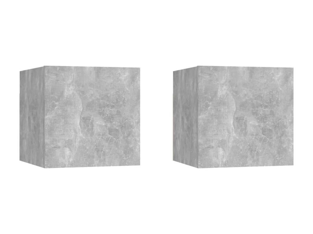 2-piece wall-mounted TV unit, concrete grey, 30.5x30x30 cm AVYG55436