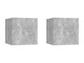 2-piece wall-mounted TV unit, concrete grey, 30.5x30x30 cm AVYG55436