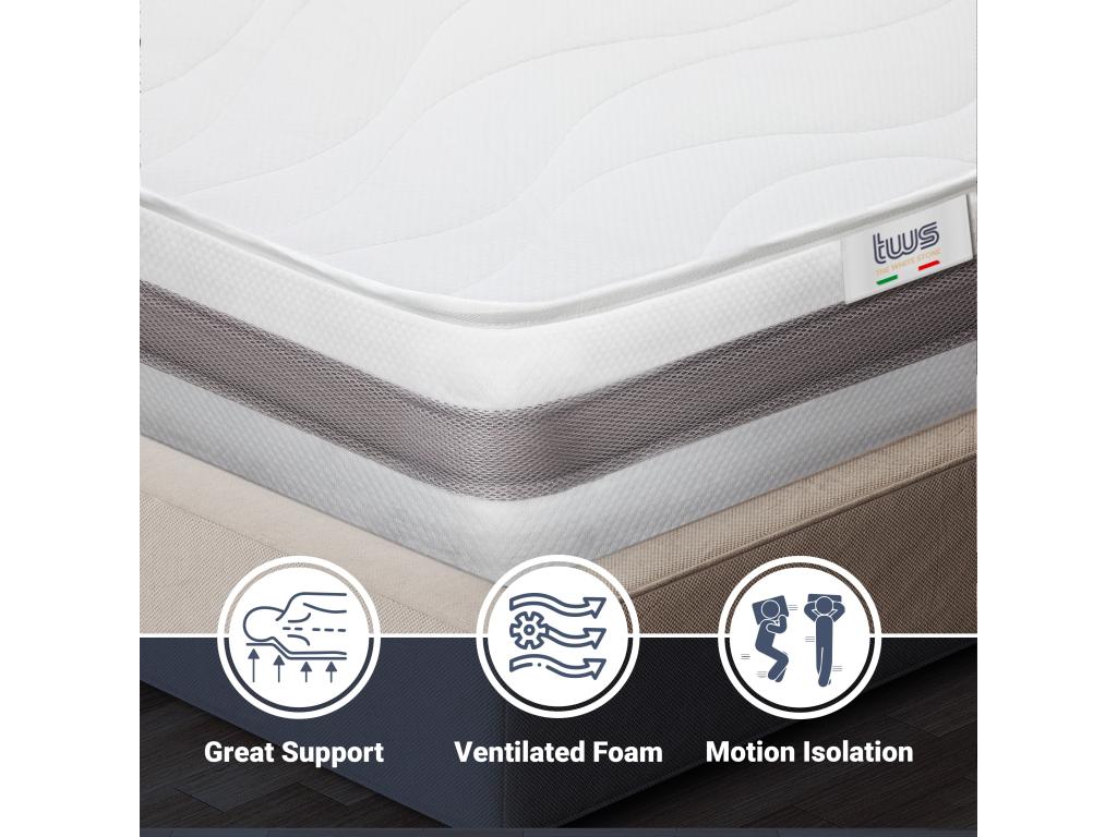 Single XL mattress 125x195 with orthopedic memory foam - Height 20 cm - Made in Italy IGXZ89151
