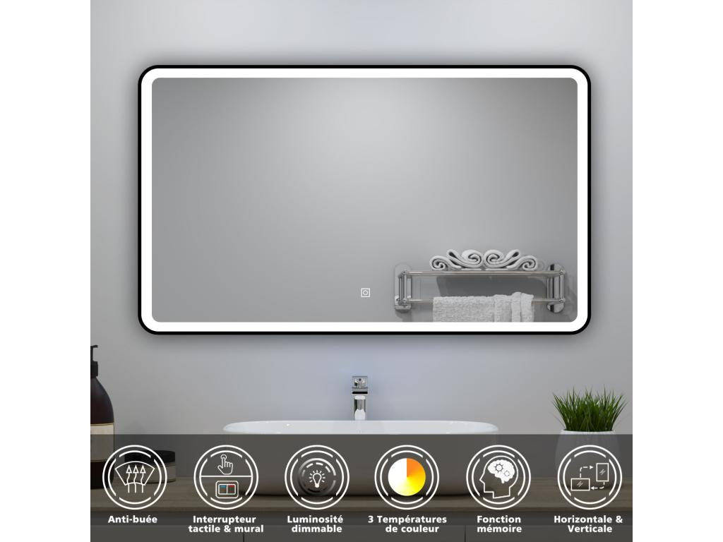 100cm Bathroom Vanity Unit with Mirror Column, 3 Colors, White ZEPM90341