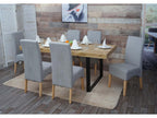 Set of 6 dining chairs/kitchen chairs, fabric/textile - light grey, light legs AEZU54147