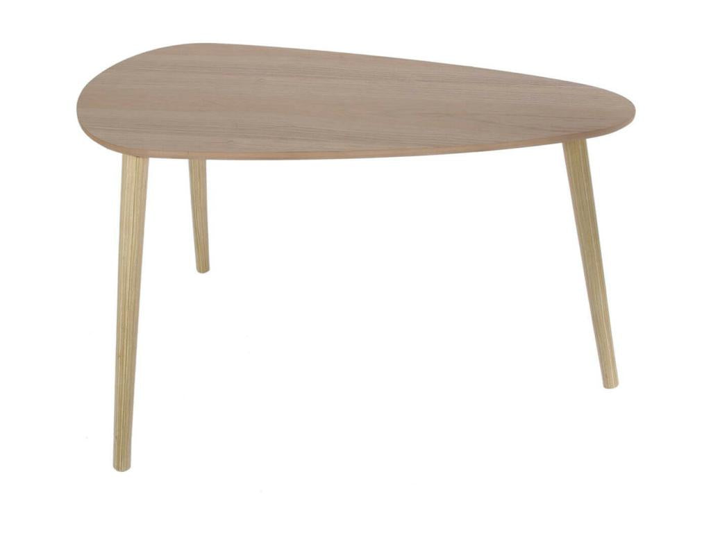 Lysvia - Set of 2 XL Triangular Nesting Tables with Wood Effect DGTO55263