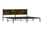 Metal bed frame with smoked oak headboard, 193x203 cm, RFDP27572