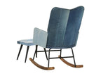 Rocking chair with footrest, Denim Blue Canvas, Elariva PQBE09115