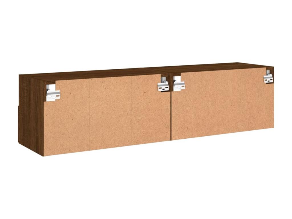 2-piece wall-mounted TV unit, brown oak, 60x30x30cm, engineered wood, ATKN85333