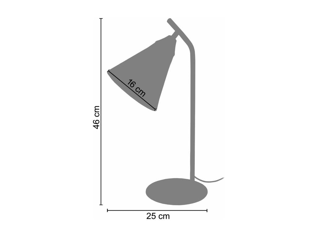 Yellow metal conical desk lamp, 46 cm. VVOZ12003