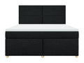 Bed base with mattress, black, 180x200 cm, fabric KXNC17753