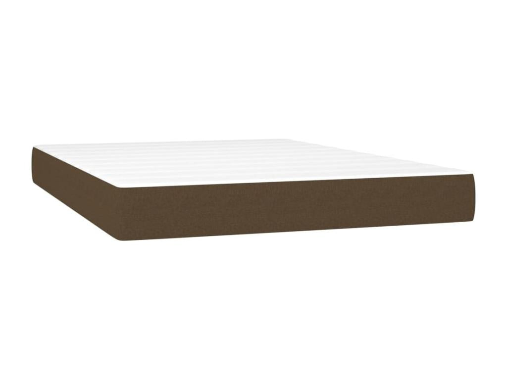 Upholstered bed base with mattress, dark brown, 140x200 cm, OEBD04508