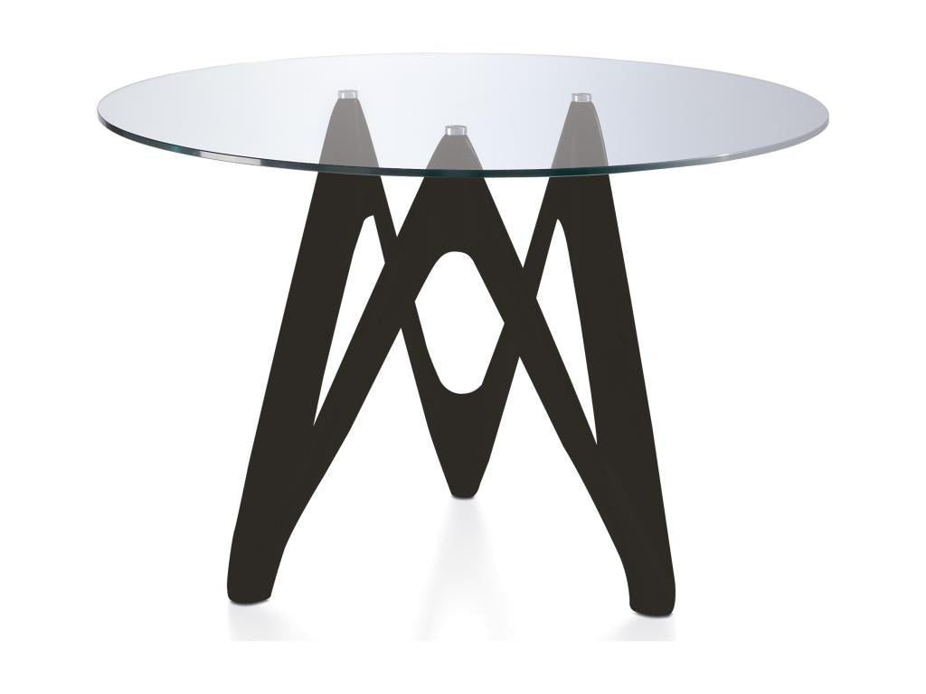 Elariva round designer table in black lacquered fiberglass - Dimensions: D 110 x H 76 cm LCCB41798