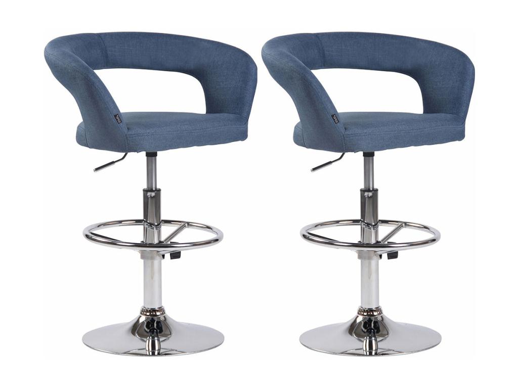 Set of 2 blue metal stools 58x47x82 cm 10 0004223 NDBZ46441