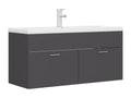 Sink cabinet with integrated basin, Grey, Chipboard WXTN11471