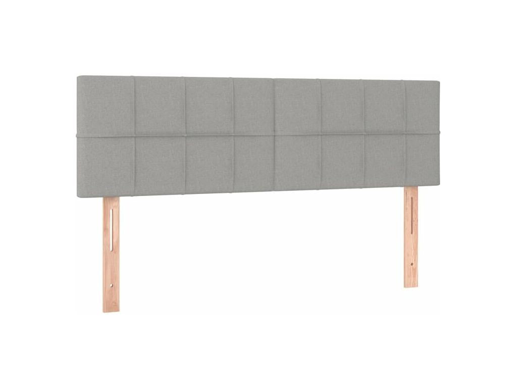 Bed base with mattress, light grey, 140x190 cm, fabric RYQW10427