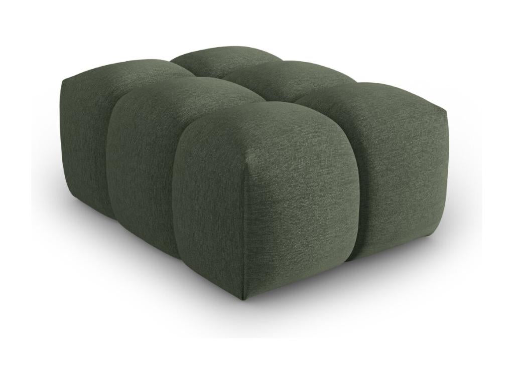 Elariva - Dark Olive Green Structured Fabric Pouf - 85x60x40cm NAZF37709