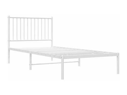 Metal bed frame with white headboard 90x200 NZUP15748