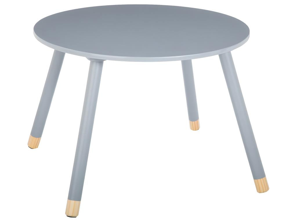 Children's Table in Grey Wood, 60 cm Diameter, QNYD60844