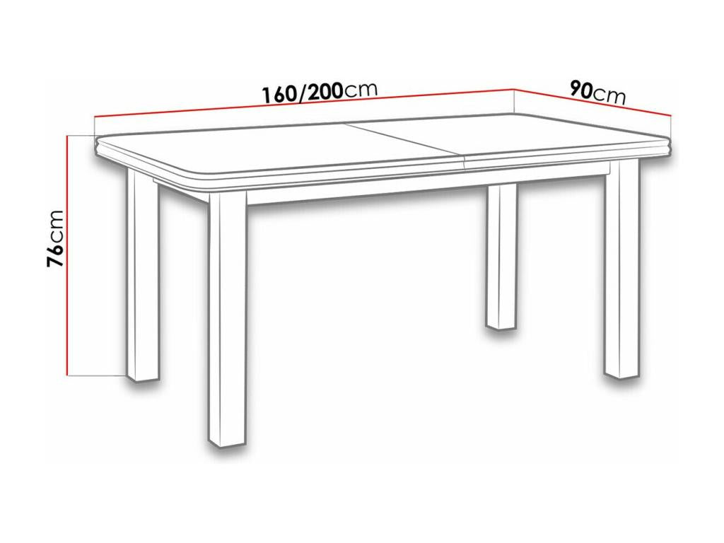 Table 104 Nuts 76x90x160cm Extension Natural wood veneer Wood SGGY66373