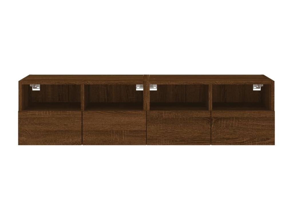 2-piece wall-mounted TV unit, brown oak, 60x30x30cm, engineered wood, ATKN85333