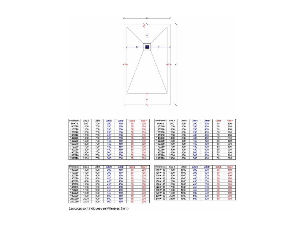3D Smooth Finish Shower Tray with Colored Grid - 130x70 cm OQOH21181