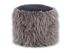 Round Bobtail Faux Fur Pouf 45cm Dark Grey LFNL91934