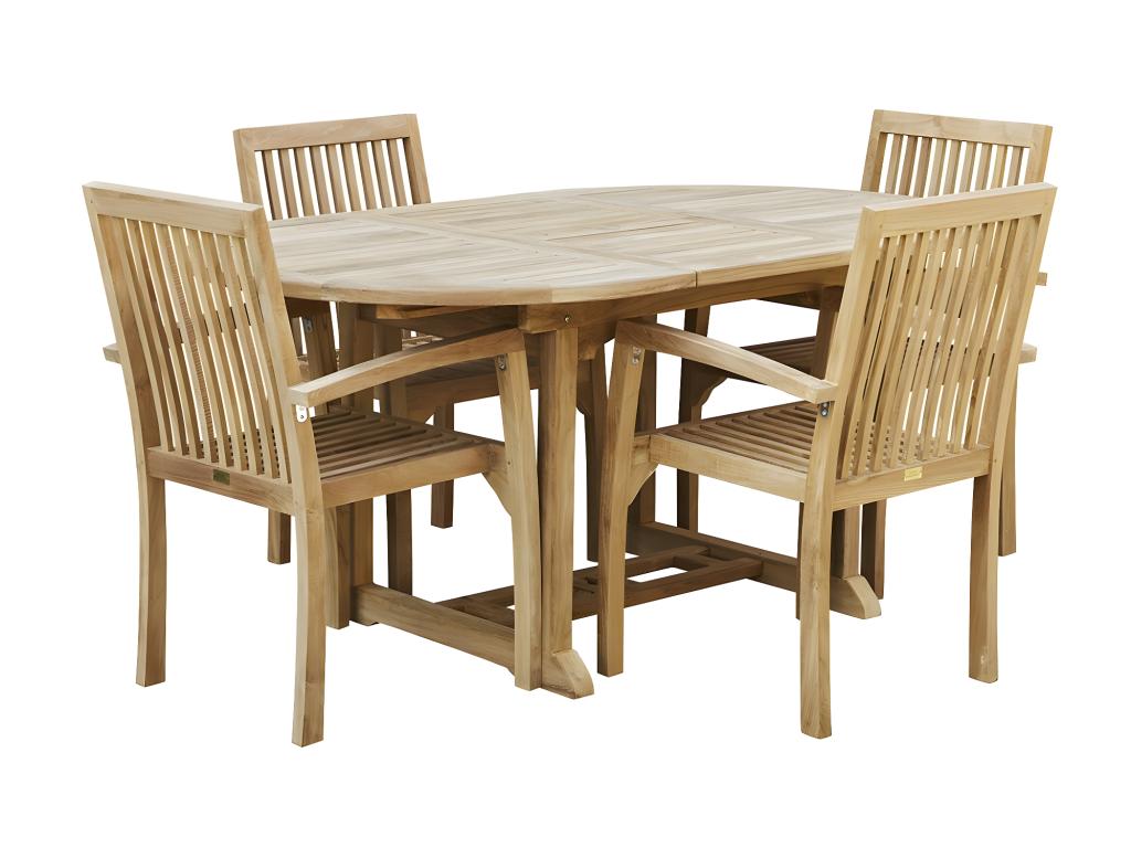 Extendable 4/6 seater solid teak garden furniture set XDRC23496