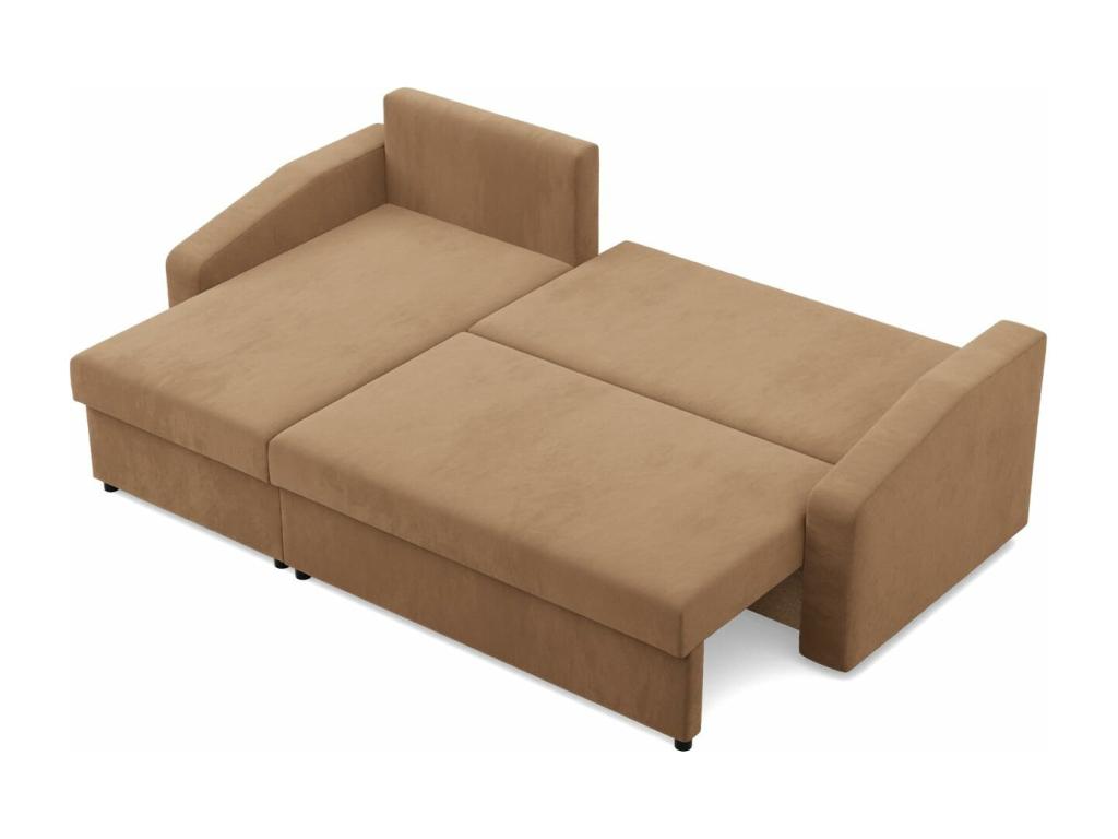 Corner sofa with sleeping function, Brown DIWF50857