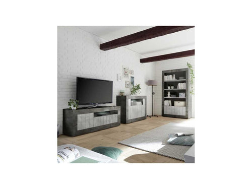 4-shelf bookcase, dark/light waxed concrete - n 2 MWOQ69294