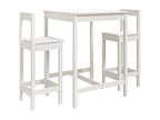 MNON72525 3-Piece White Solid Pine Wood Garden Bar Set