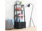4-tier freestanding wooden bookcase with 2-drawer cupboard and flower stand, 52x40x133 cm ZVXZ02490
