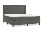 Upholstered bed base and mattress, Dark Grey, 160x200cm, Velvet, CHMO13883