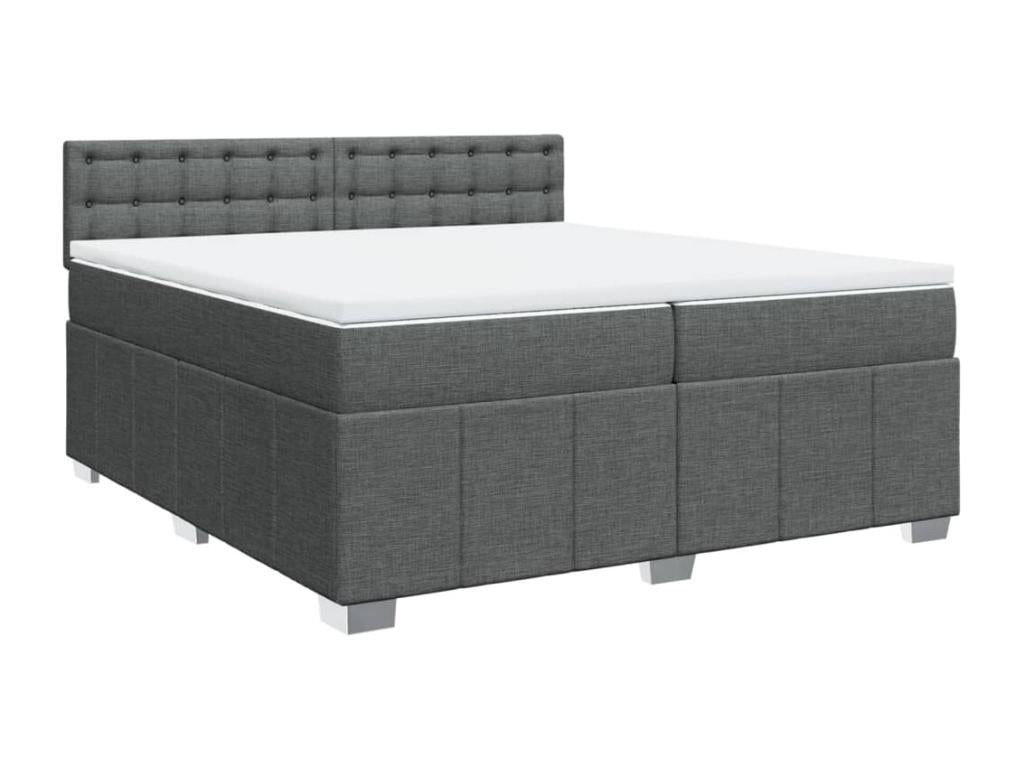 Lysvia bed base with mattress, Dark Grey 200x200cm, Fabric JSSW73068