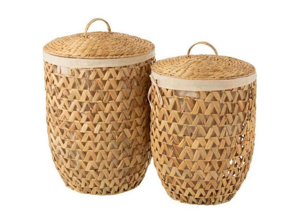 Set of 2 Laundry Baskets 60cm Natural FQIJ20491