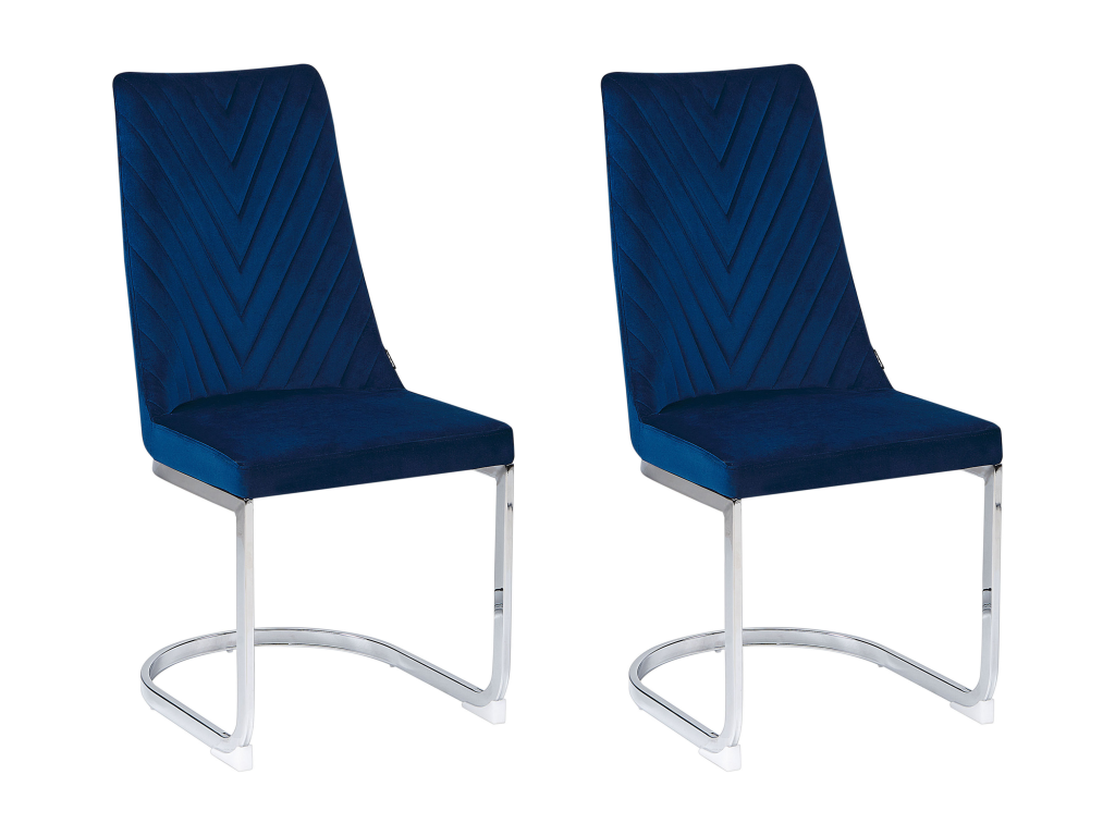 Set of 2 ALTOONA dining chairs, navy blue velvet, IHIG09499