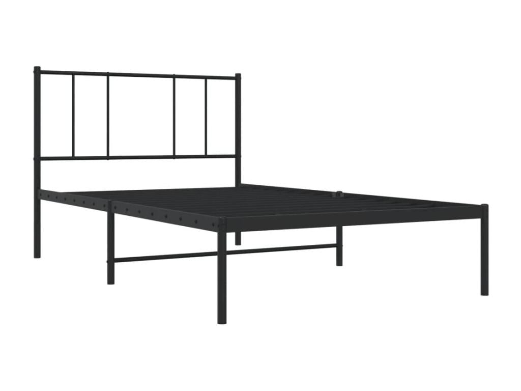 Metal bed frame with black headboard 100x190 KIXF26203