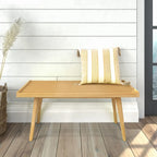 Plank and Beam Mid Century Single Wood Entryway Bench - 41.3 L x 16.5 W x 17.5 H